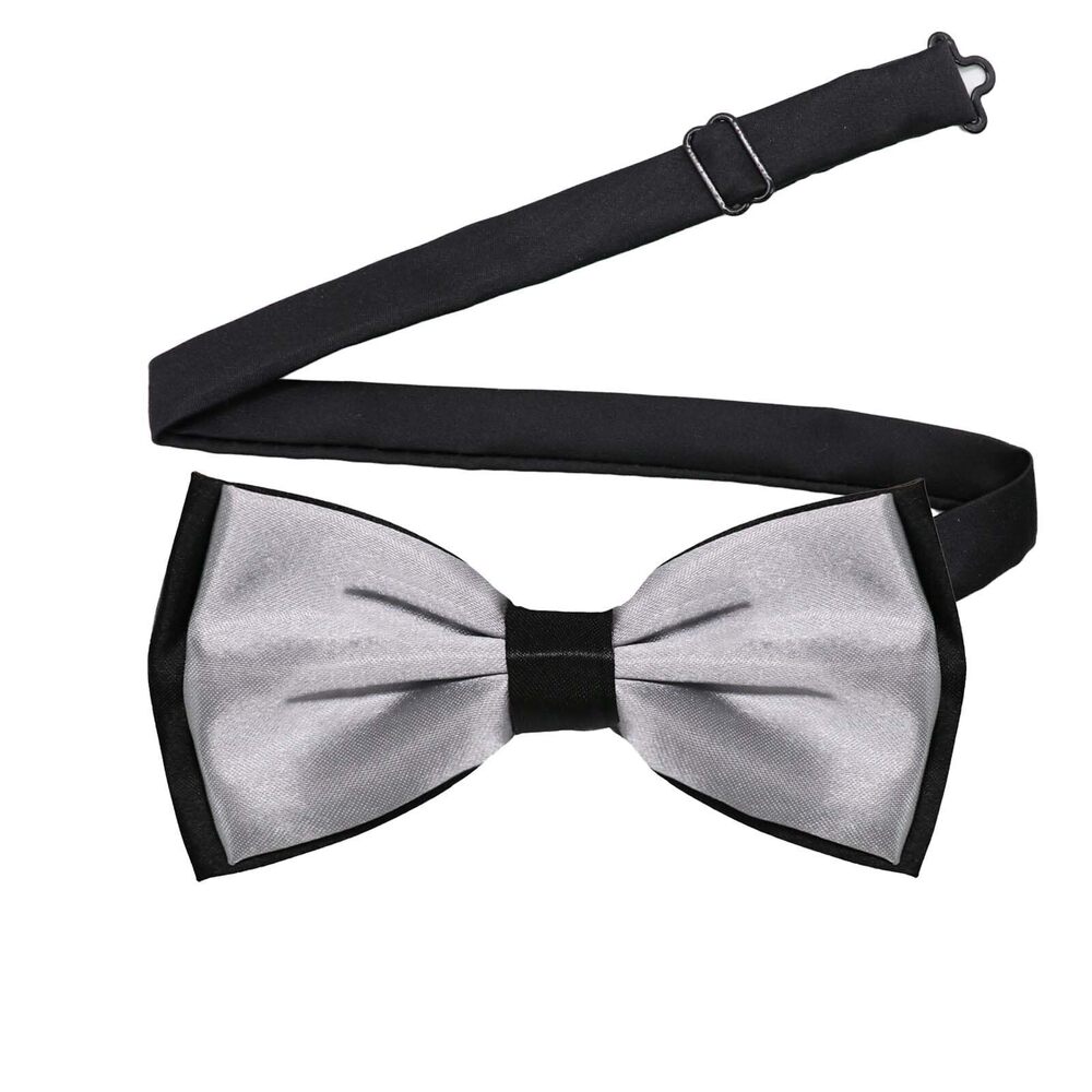 9323 Bow Ties Pre Tied Bow Tie, Adjustable Bowties Black and White Bow Tie